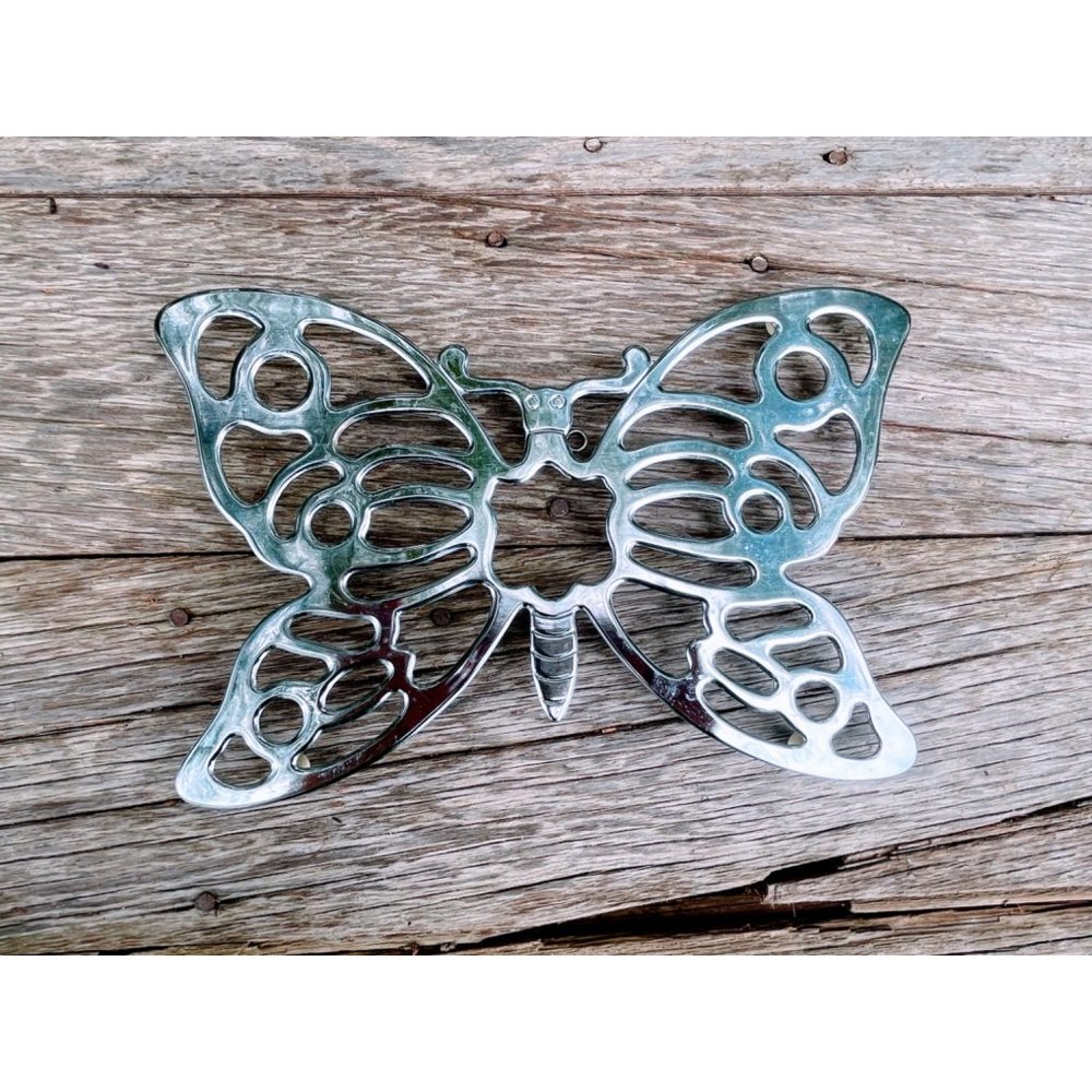 Vintage 1970s Metal Butterfly Footed Trivet Leonard Italy - Picture 1 of 12